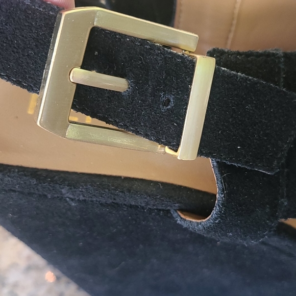 EUC Black suede wedge sandals - Picture 6 of 11
